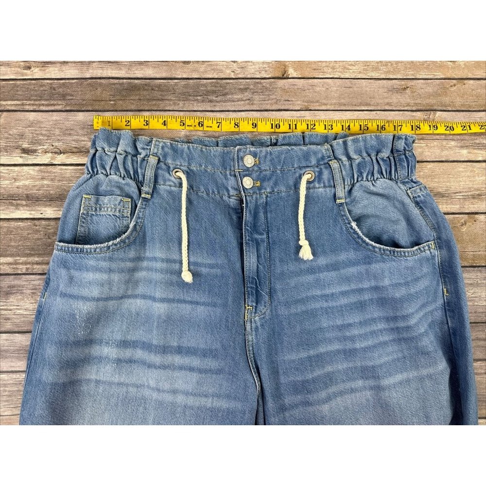 Pilcro Light Blue Paperbag Waist Wide Leg Jeans - Picture 11 of 16